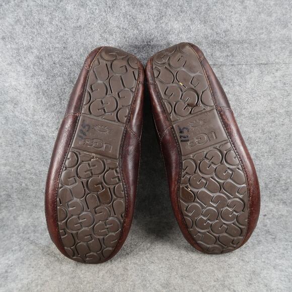 Ugg Shoes Mens 12 Ascot Slippers Loafer Slip On Leather Sheepskin Moccasin Brown main image 10